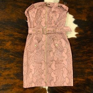 Faux snake skin bodycon dress